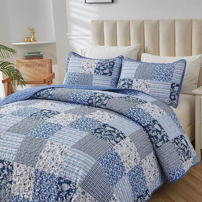 Queen - Vintage-Inspired Big Check Queen Bedding Set Cozy & Stylish