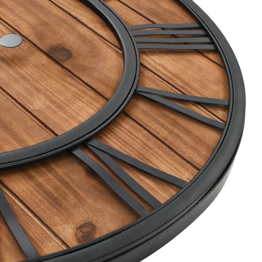Vintage Wall Clock with Quartz Movement Wood and Metal XXL | Wood finish