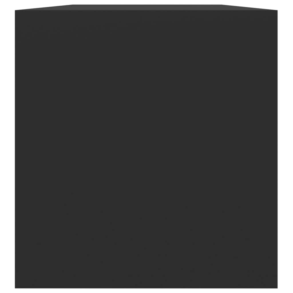 Vinyl Storage Box Black Chipboard