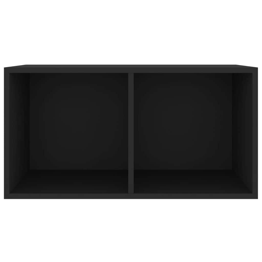 Vinyl Storage Box Black Chipboard