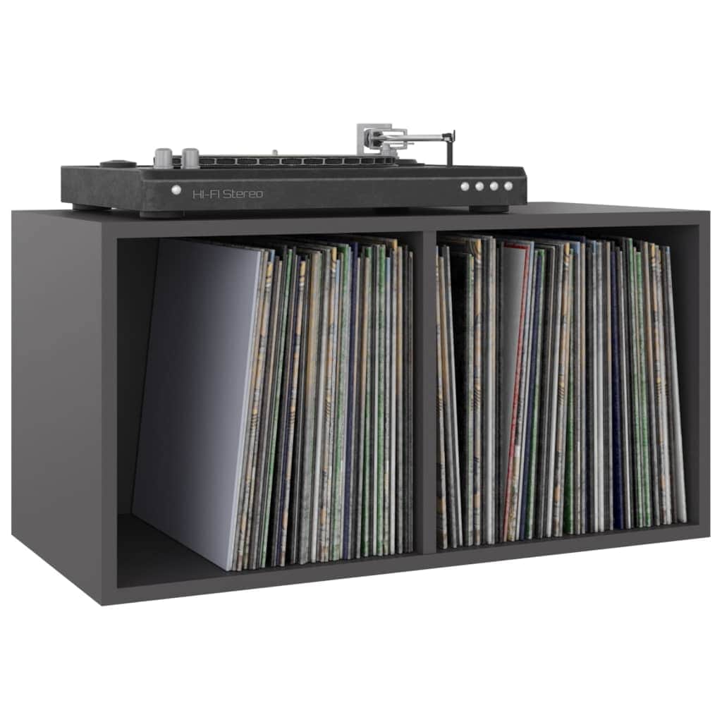 Vinyl Storage Box Grey Chipboard