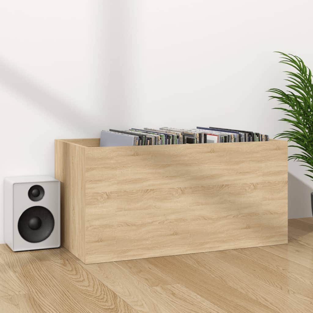 Vinyl Storage Box Sonoma Oak Chipboard