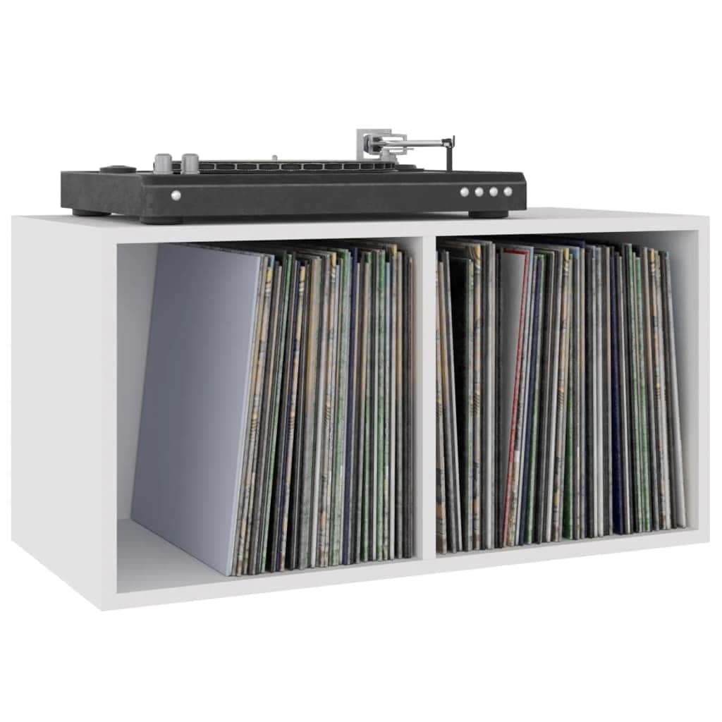 Vinyl Storage Box White Chipboard