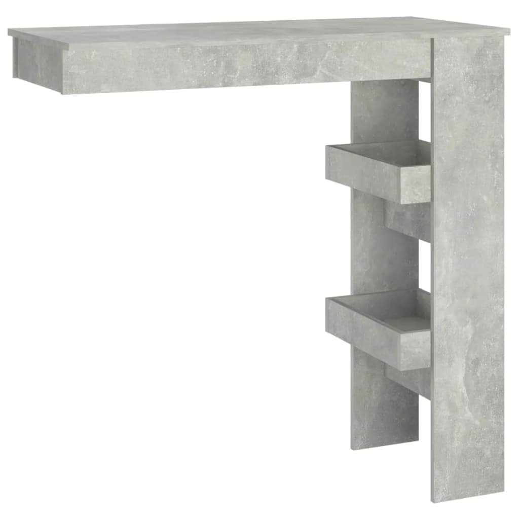 Wall Bar Table Concrete Grey Engineered Wood