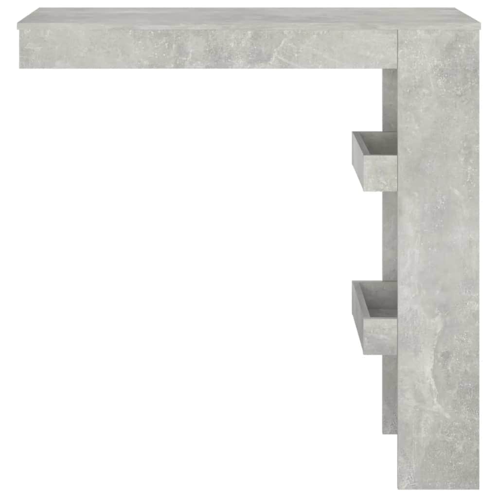 Wall Bar Table Concrete Grey Engineered Wood