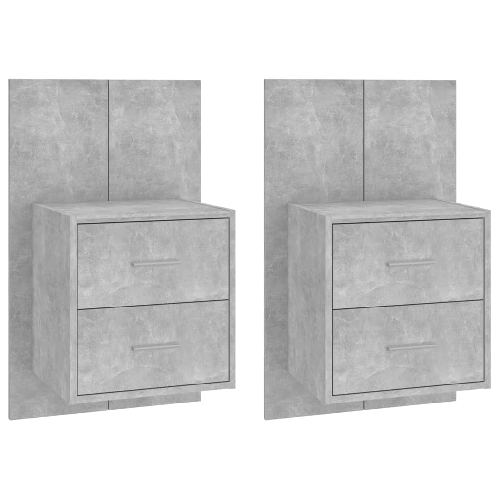 Wall Bedside Cabinets 2 pcs Concrete Grey