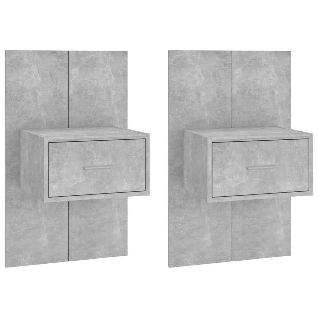 Wall Bedside Cabinets 2 pcs Concrete Grey Engineered Wood