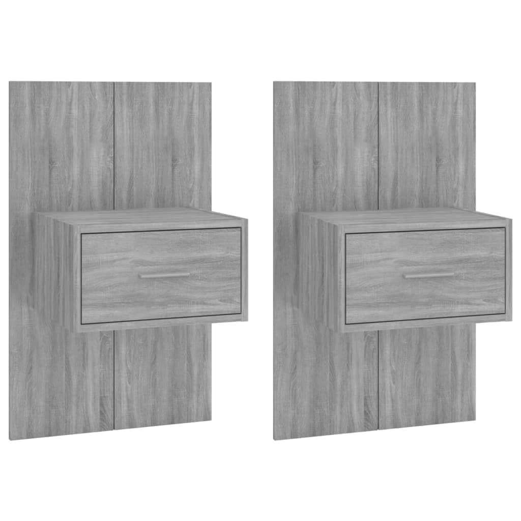 Wall Bedside Cabinets 2 pcs Grey Sonoma