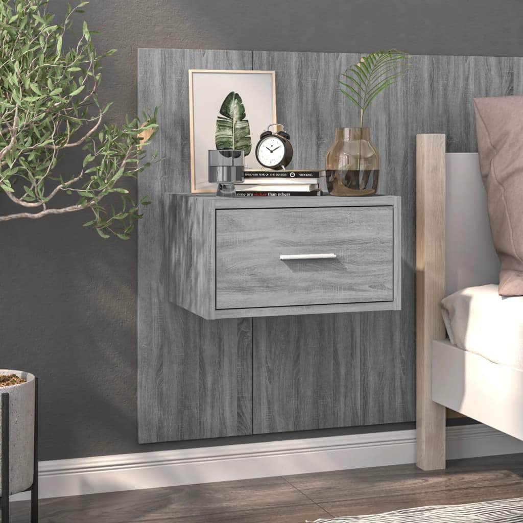 Wall Bedside Cabinets 2 pcs Grey Sonoma