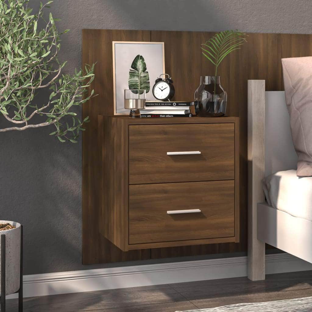 Wall Bedside Cabinets 2 pcs Oak Engineered Wood