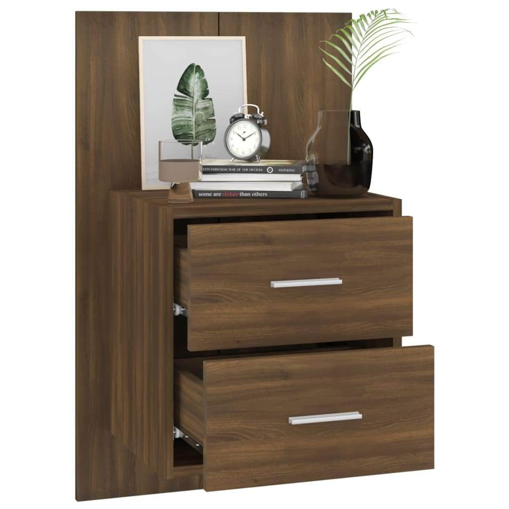 Wall Bedside Cabinets 2 pcs Oak Engineered Wood