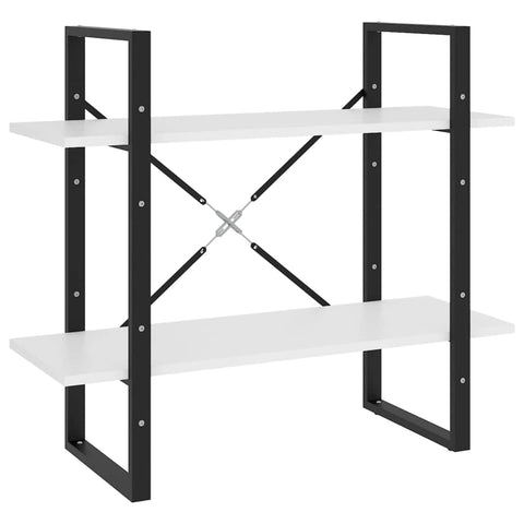 Wall Book Cabinet 2-Tier White Chipboard