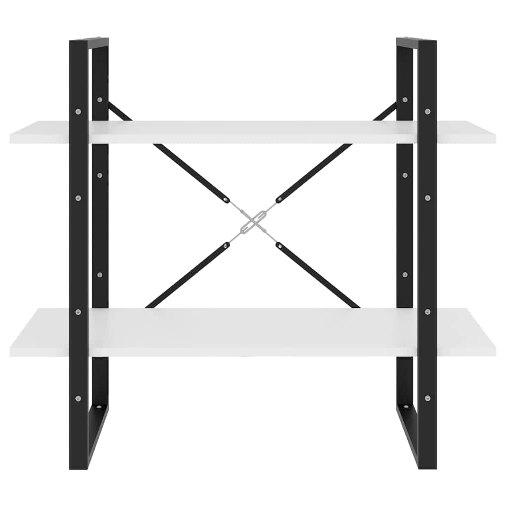 Wall Book Cabinet 2-Tier White Chipboard