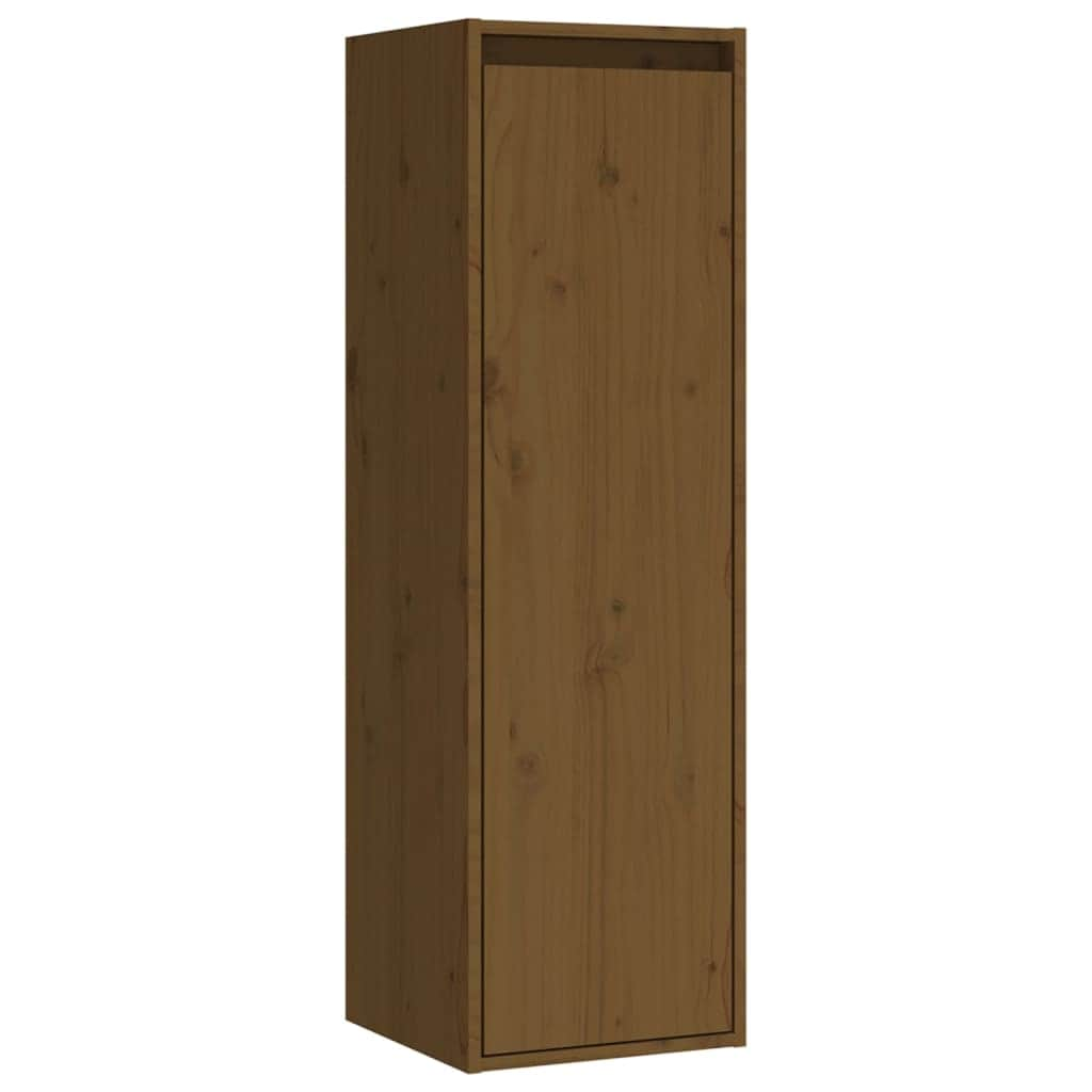 Wall Cabinets 2 Pcs Honey Brown/White/Natural Solid Wood Pine