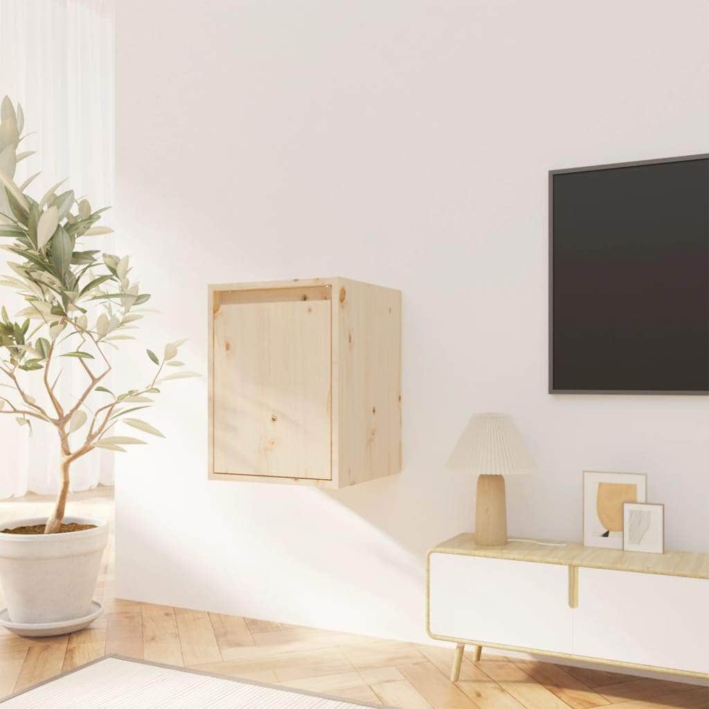 Wall Cabinets 2Pcs Solid Wood Pine