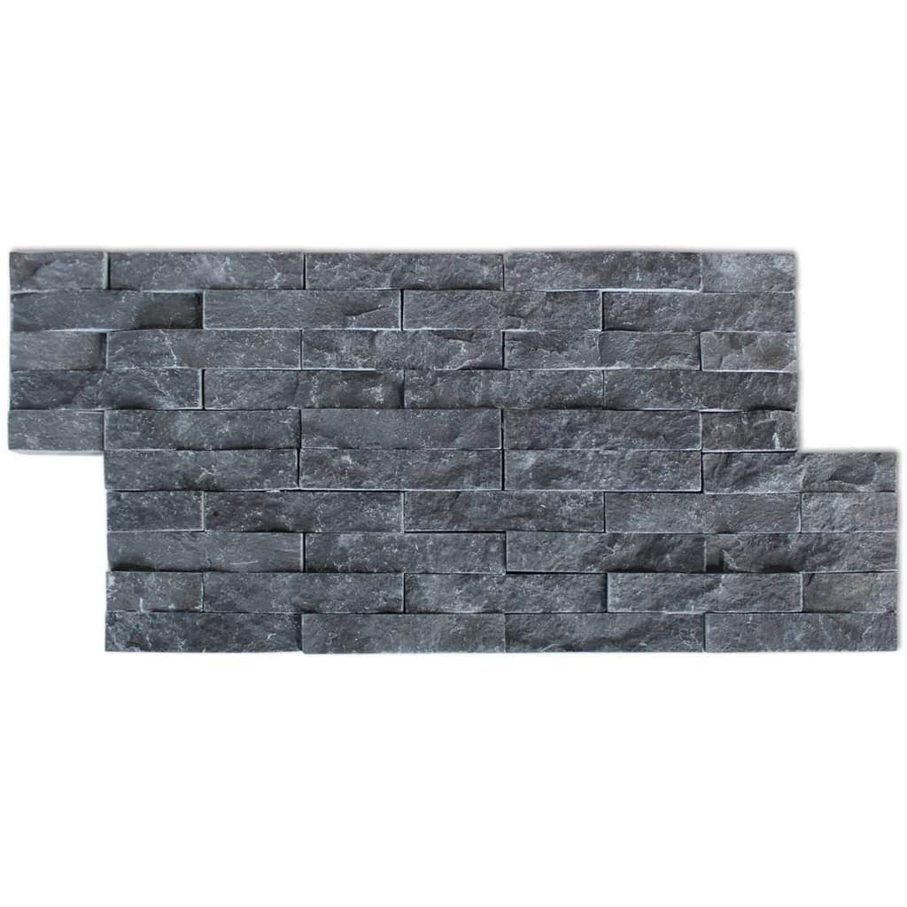 Wall Cladding Panels 5 pcs Marble Black 0.5 mÂ²