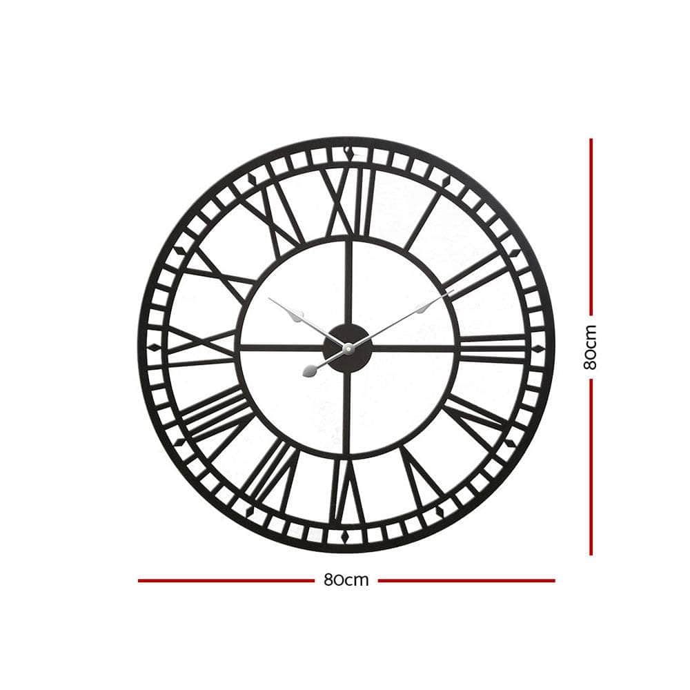 Wall Clock Large Modern Vintage Retro Metal Clocks Handmade Home Office Decor
