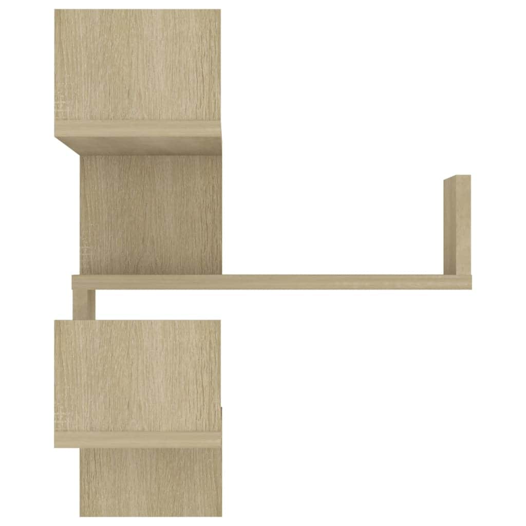 Wall Corner Shelves 2 pcs Black Engineered Wood, 2 Pcs