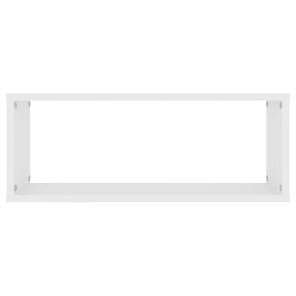 Wall Cube Shelves 2 pcs White Engineered Wood