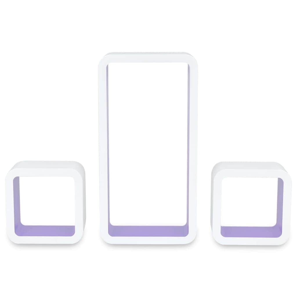 Wall Cube Shleves 6 pcs White and Purple