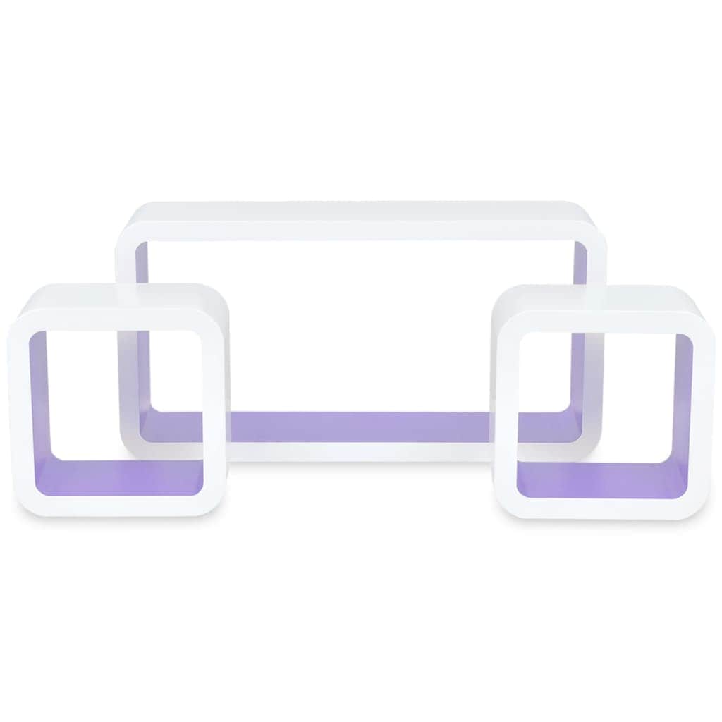 Wall Cube Shleves 6 pcs White and Purple