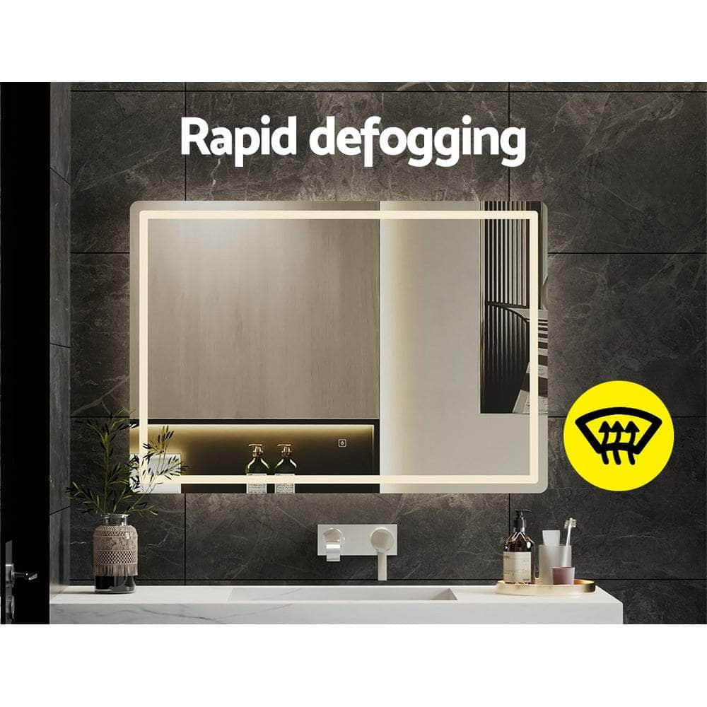 Wall Mirror 100X70Cm With Led Light Bathroom Home Decor Round Rectangle