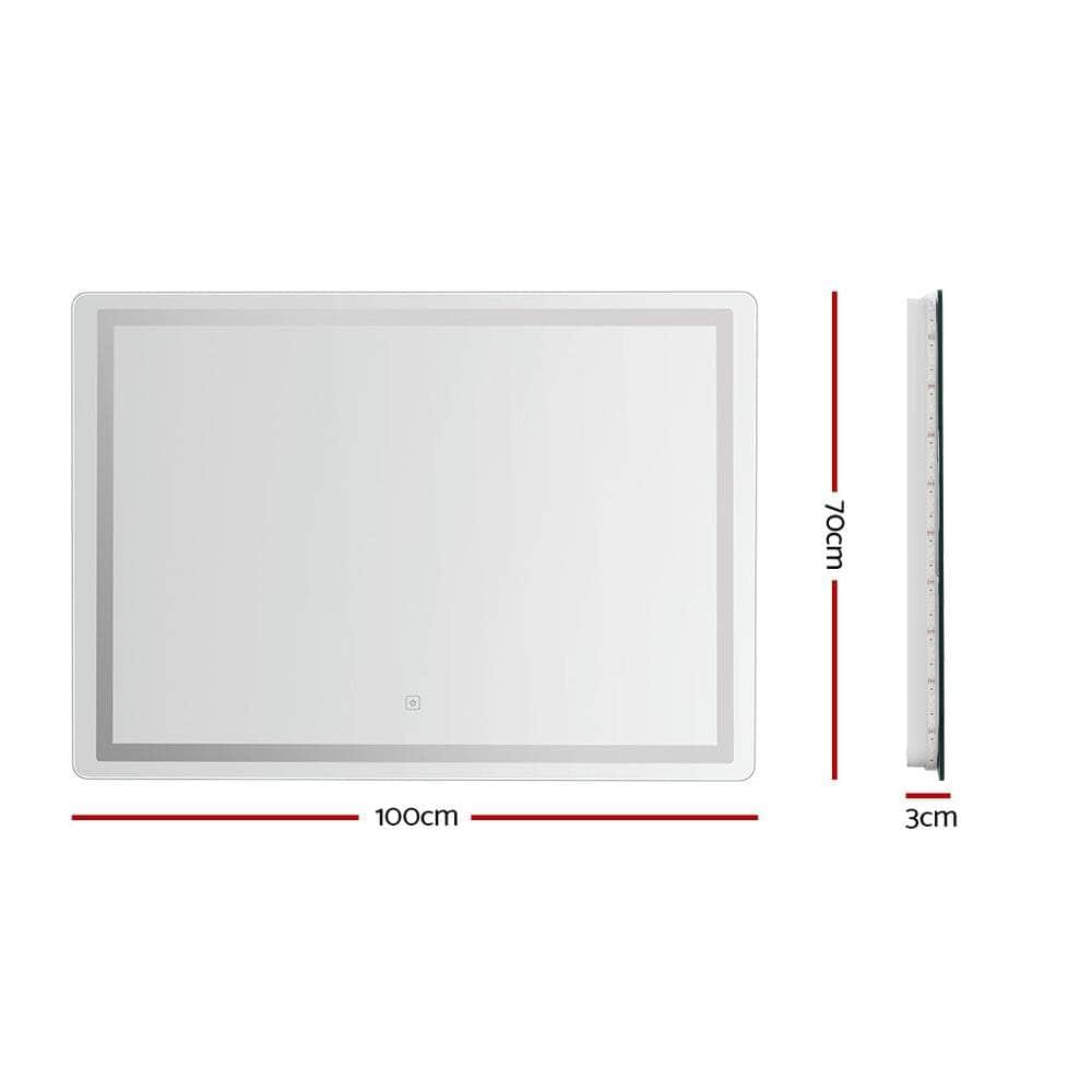 Wall Mirror 100X70Cm With Led Light Bathroom Home Decor Round Rectangle