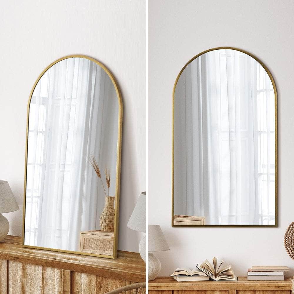 Wall Mirror 86x50cm Arched Gold