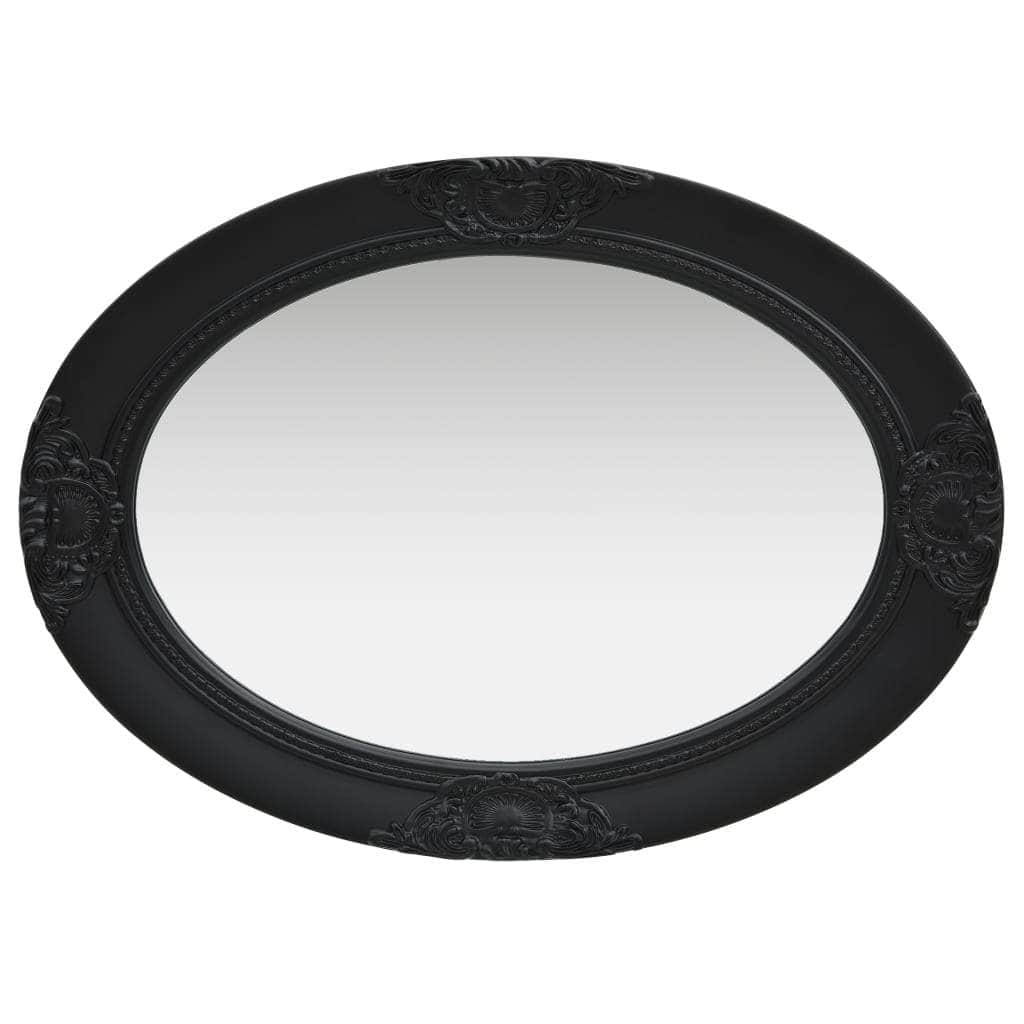 Wall Mirror Baroque Style Black