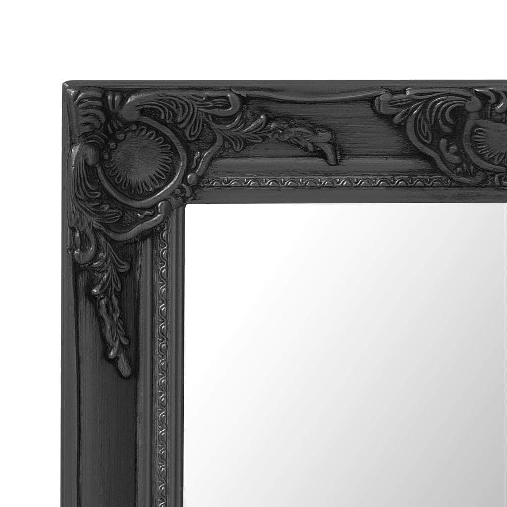 Wall Mirror Baroque Style Black