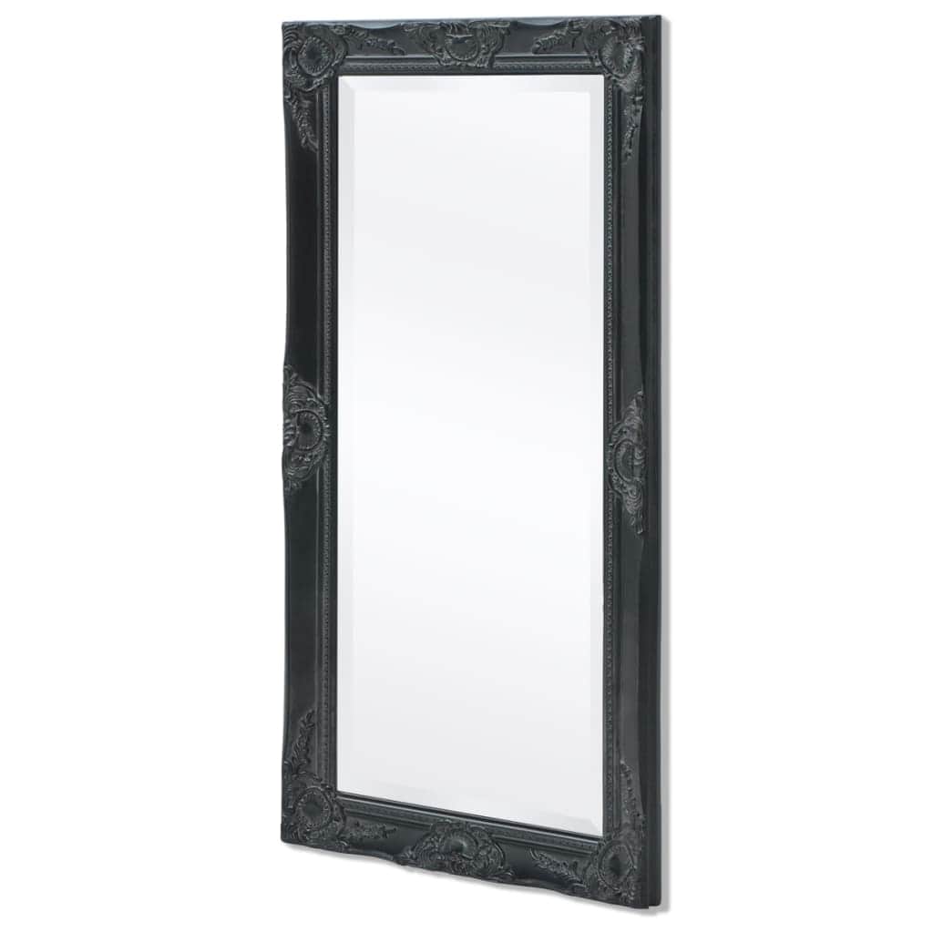 Wall Mirror  Baroque Style Black