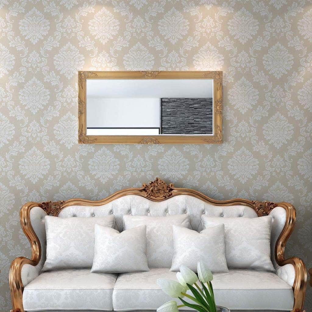 Wall Mirror Baroque Style Gold