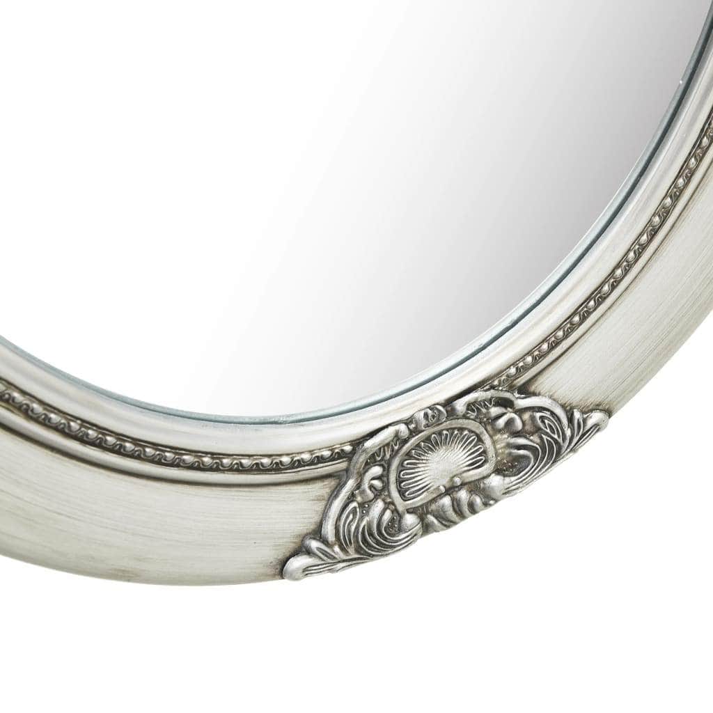 Wall Mirror Baroque Style Silver