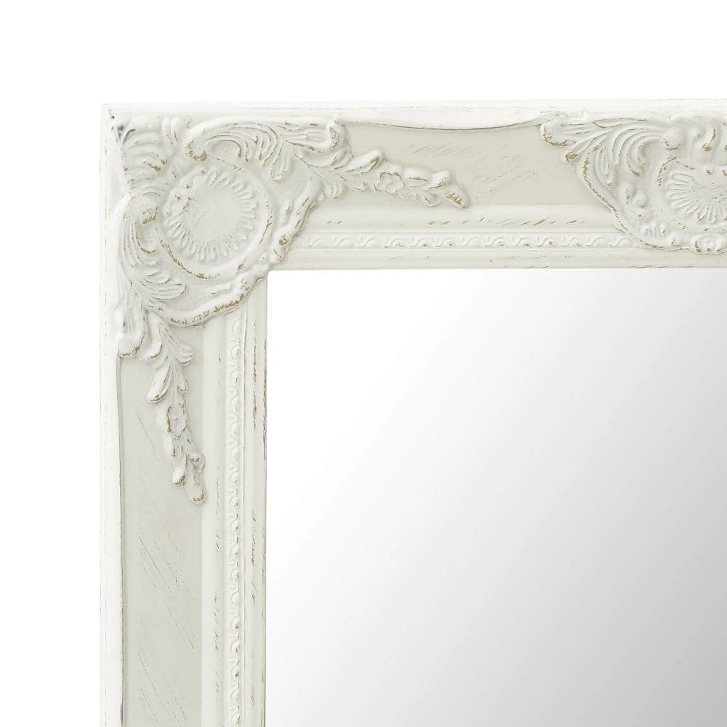 Wall Mirror Baroque Style White