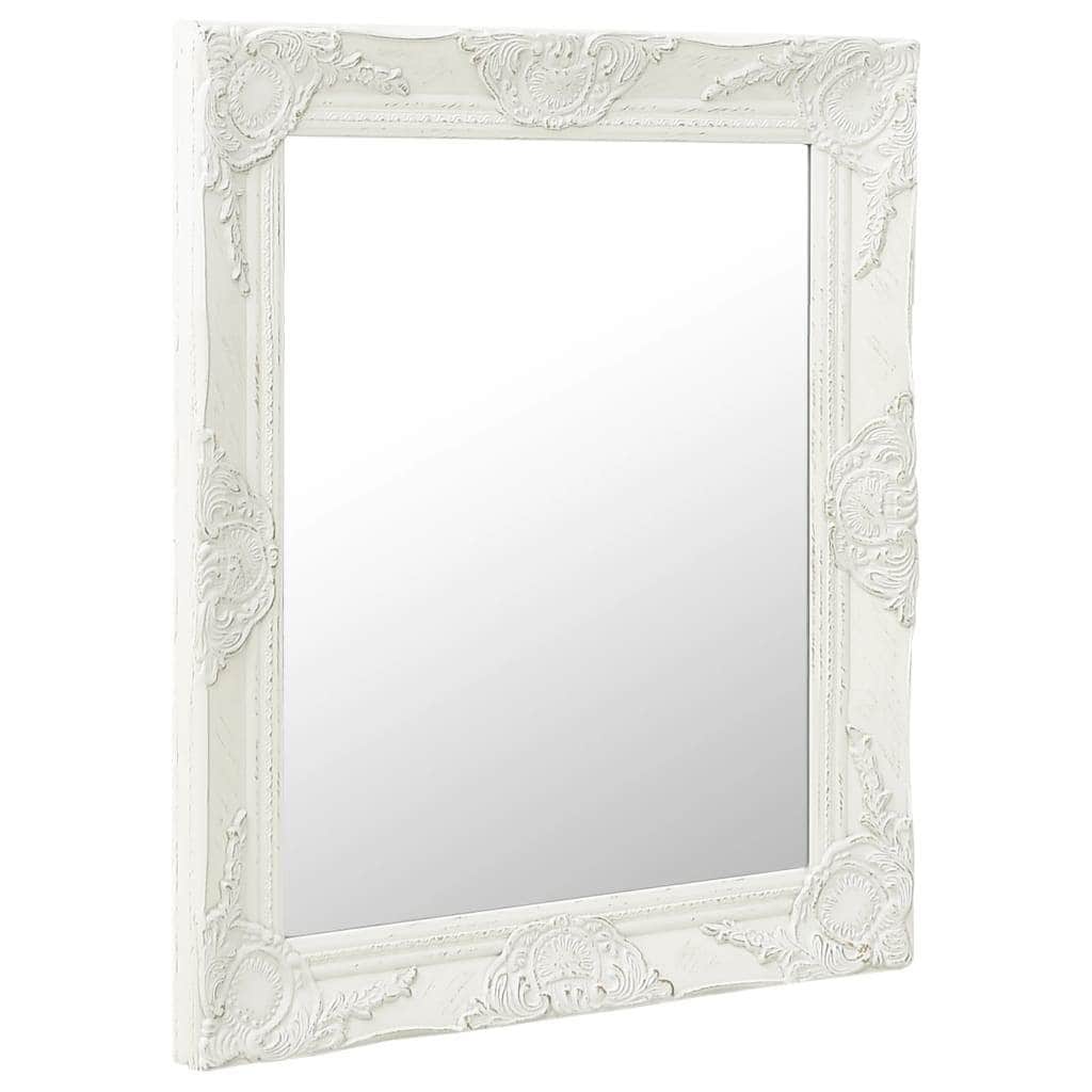 Wall Mirror Baroque Style White