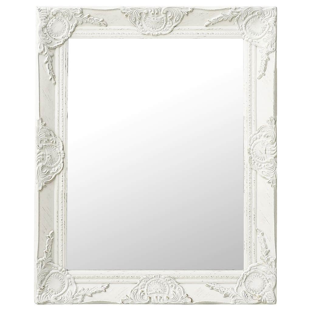 Wall Mirror Baroque Style White