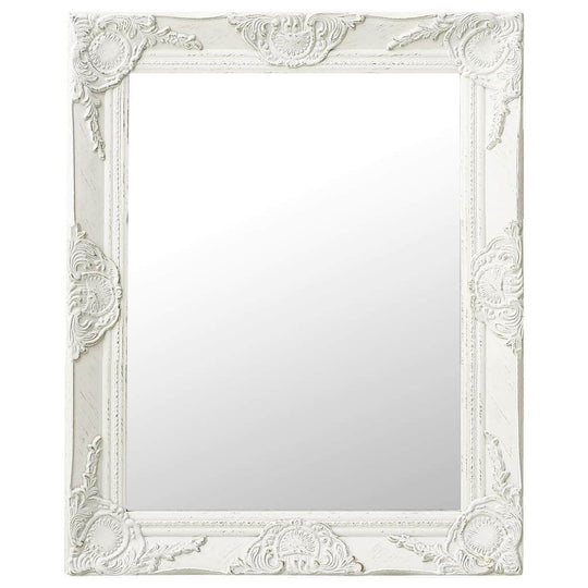 Wall Mirror Baroque Style White
