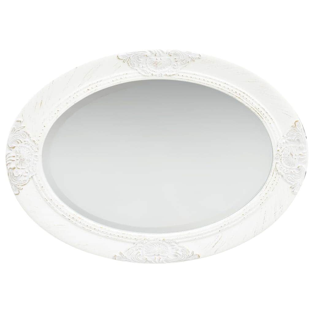 Wall Mirror Baroque Style White