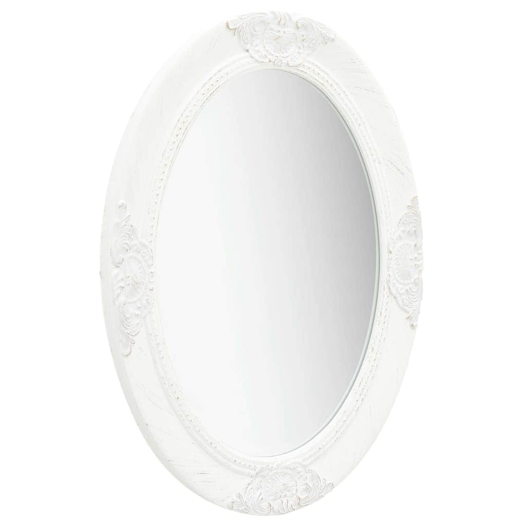 Wall Mirror Baroque Style White