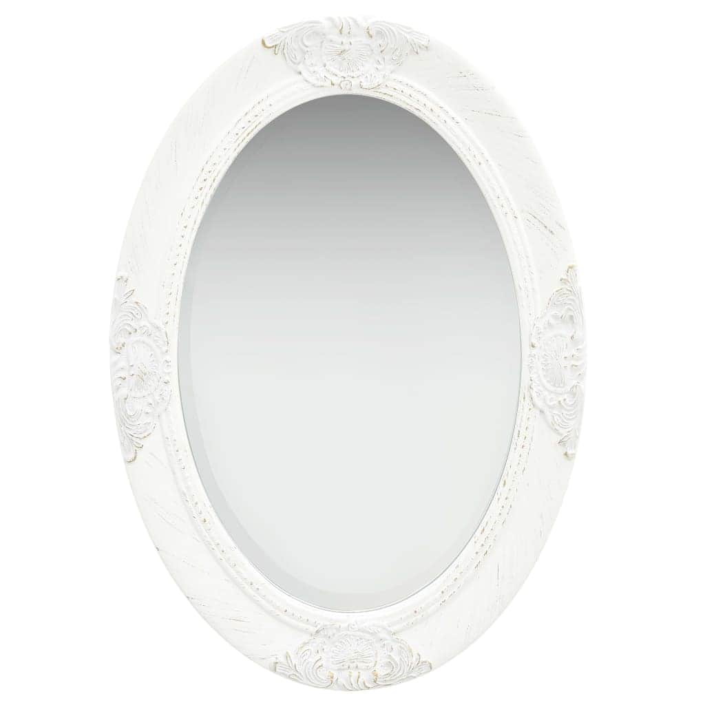 Wall Mirror Baroque Style White