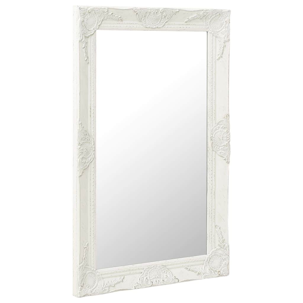 Wall Mirror Baroque Style White