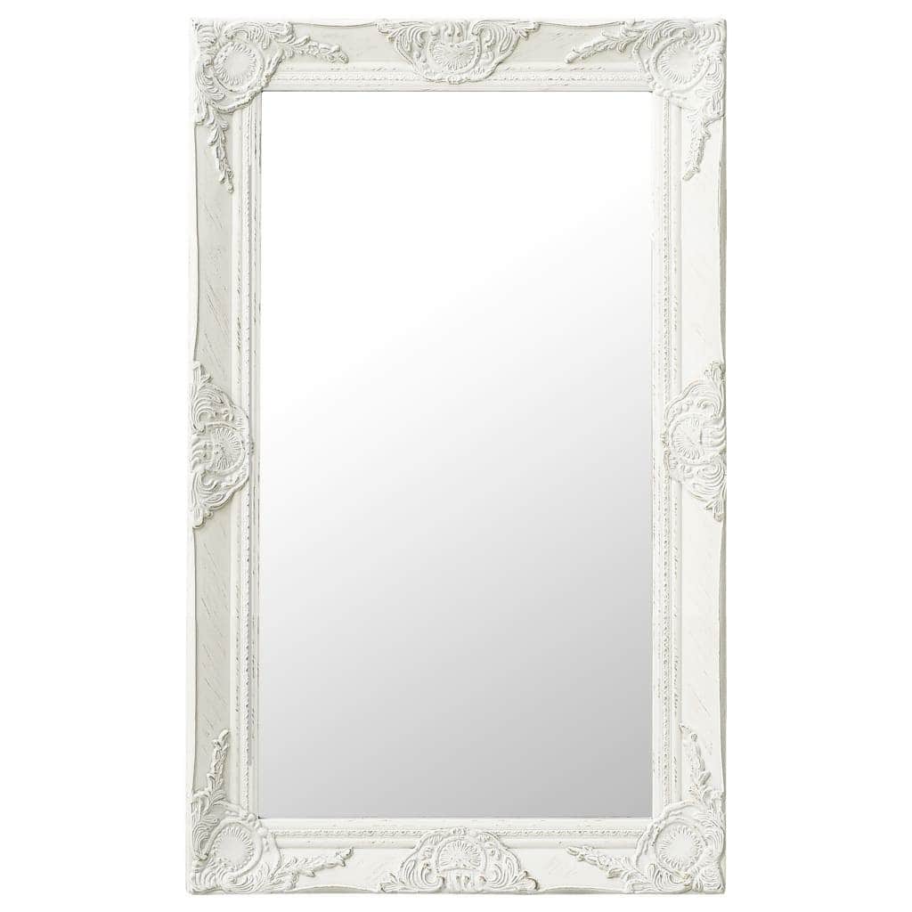 Wall Mirror Baroque Style White