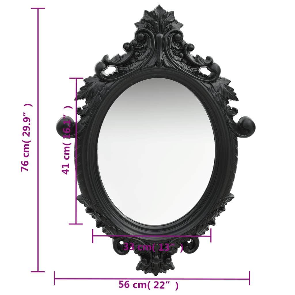 Wall Mirror Castle Style Black