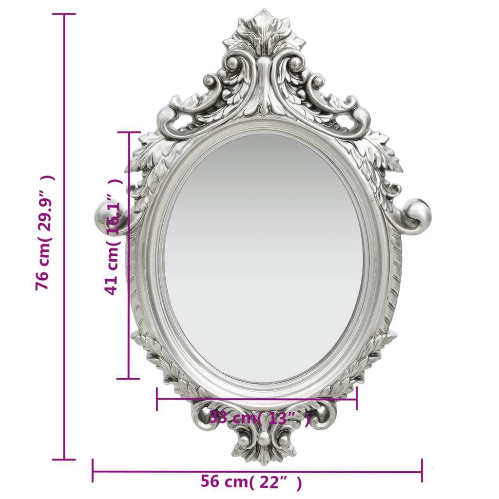 Wall Mirror Castle Style Silver