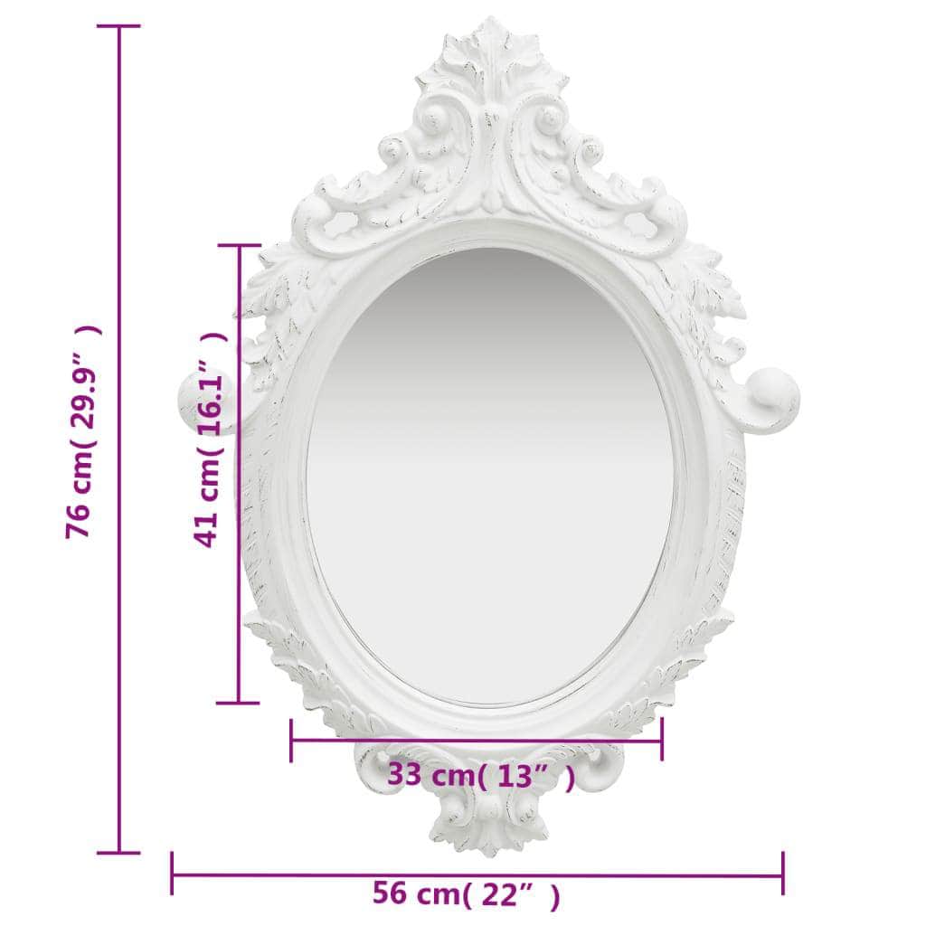 Wall Mirror Castle Style White