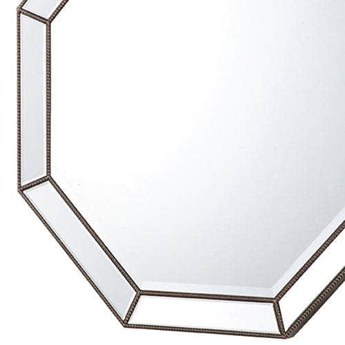 Wall Mirror Mdf Construction Octagon Shape Silver Colour