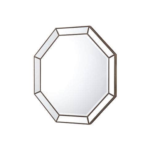 Wall Mirror Mdf Construction Octagon Shape Silver Colour