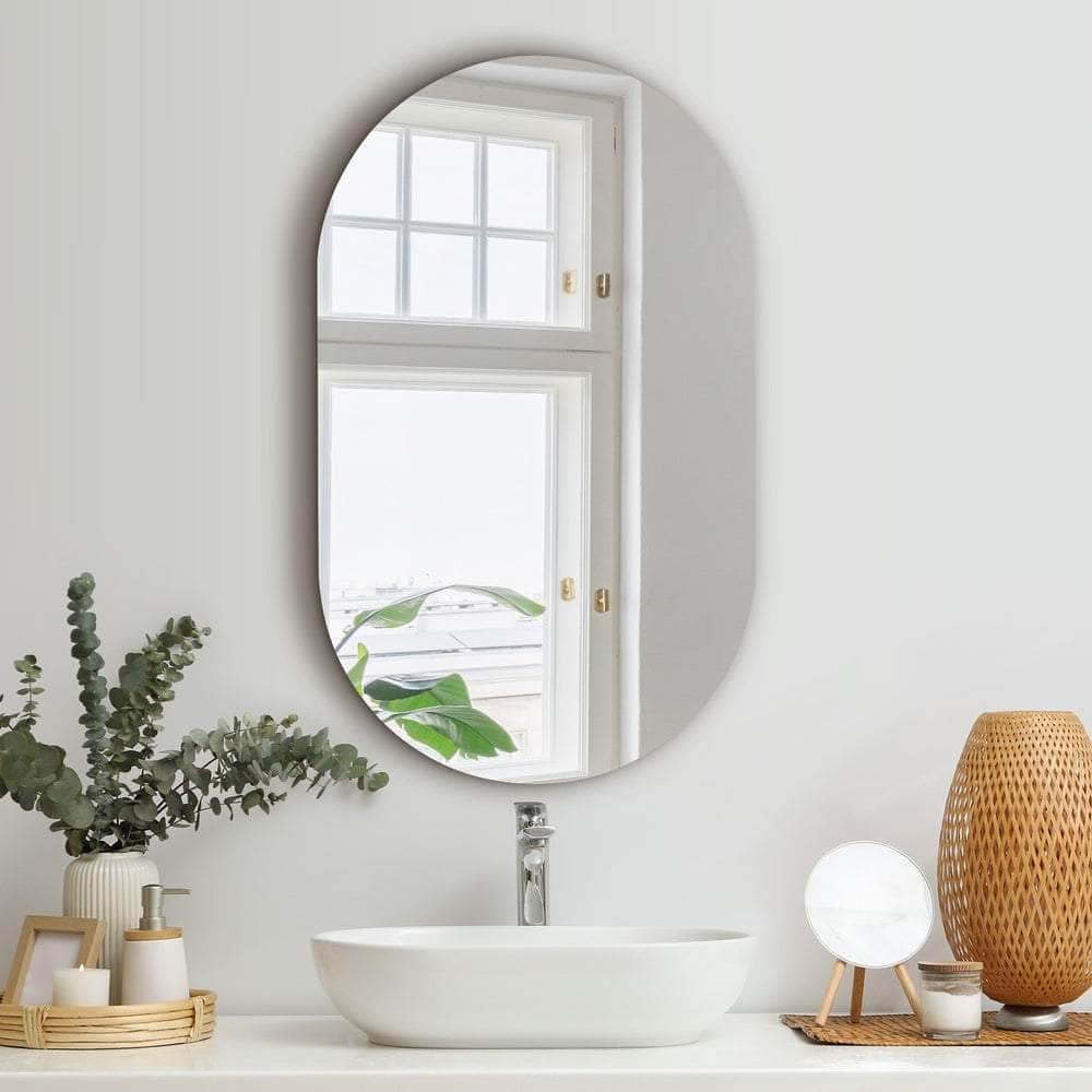 Wall Mirror Oval Frameless 84x50cm