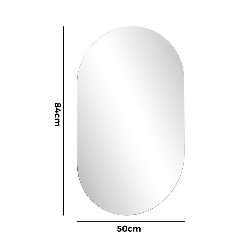 Wall Mirror Oval Frameless 84x50cm