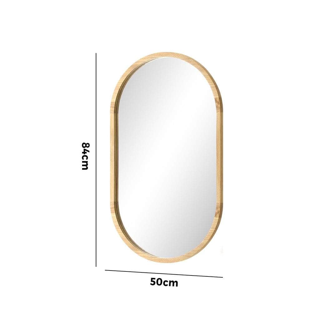 Wall Mirror Oval Wooden 84x50cm